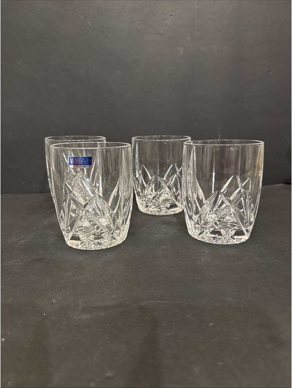 Marquis by Waterford Brookside (4) Double Old Fashioned Crystal Glasses